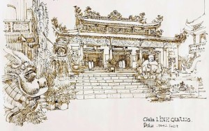 Ký họa Chùa Linh Quang