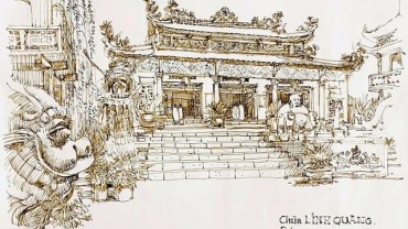 Ký họa Chùa Linh Quang
